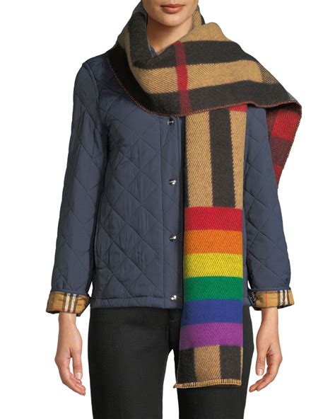 burberry reversible rainbow scarf|Burberry wool scarf.